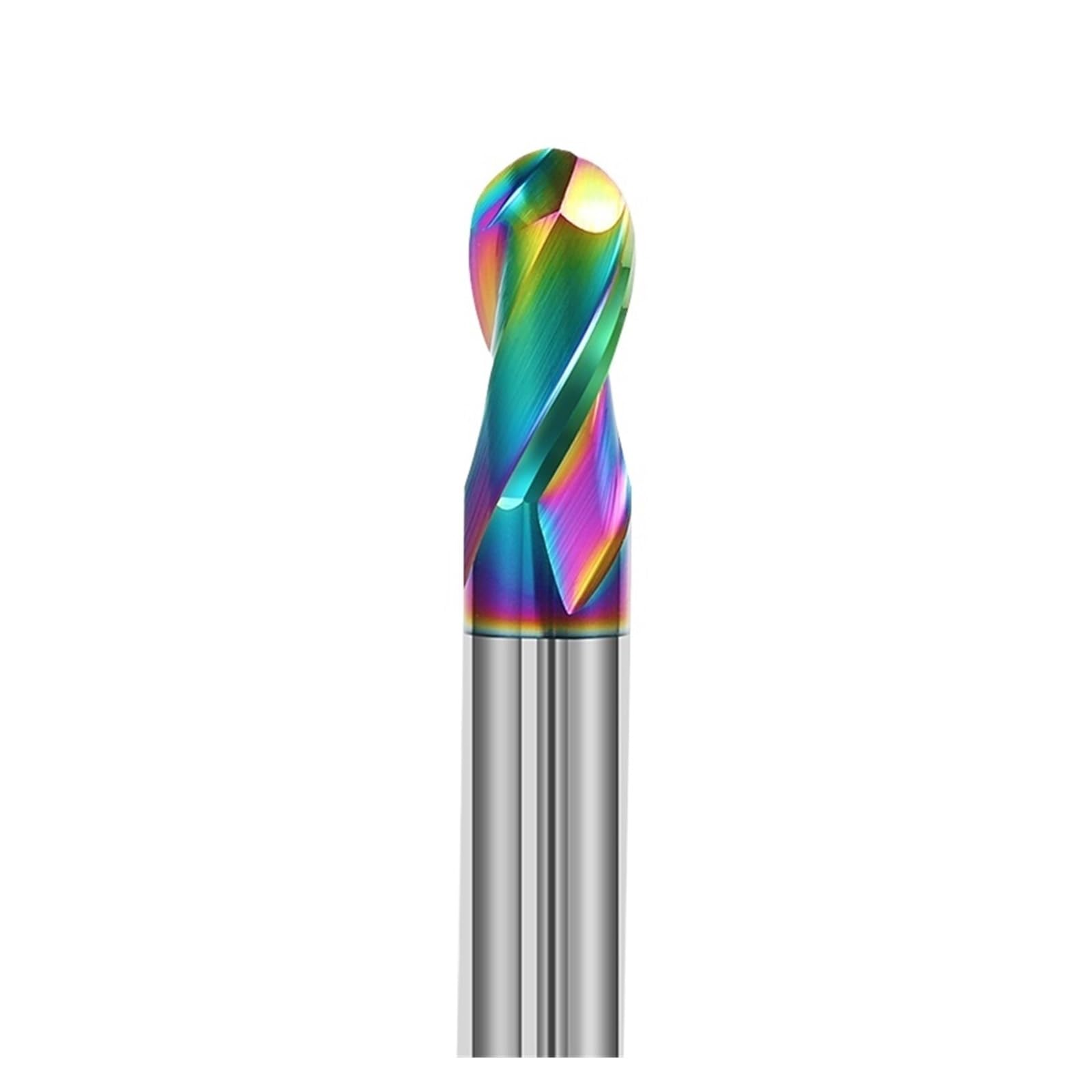 1pc HRC55 kolorowy aluminiowy frez kulisty 2 ostrza 50 60 75 100 150mm trzpieniowy ze stali wolframowej obrabiarki CNC(R4x8x75)