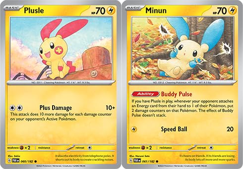 Plusle & Minun Lote de cartas Paradox Rift Raro Lote de 2 cartas