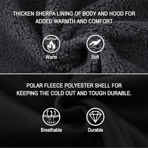 Image of SWISSWELL Men Zip Up Hoodies Sherpa Lined Jacket Heavyweight Fleece Sweatshirt Winter Warm Hooded Coat