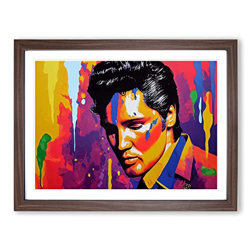 Peinture éclaboussée Elvis Presley Vol.1 H1022 – Impression encadrée abstraite pour salon, chambre à coucher, maison, bureau – Décoration murale prête à être accrochée – Cadre A3 en noyer (46 x 34 cm) - Les Beatles, Paul McCartney, John Lennon, RIngo Starr, George Harrison Peinture éclaboussée Elvis Presley Vol.1 H1022 - Impression encadrée abstraite pour salon, chambre à coucher, maison, bureau - Décoration murale prête à être accrochée - Cadre A3 en noyer (46 x 34 cm)