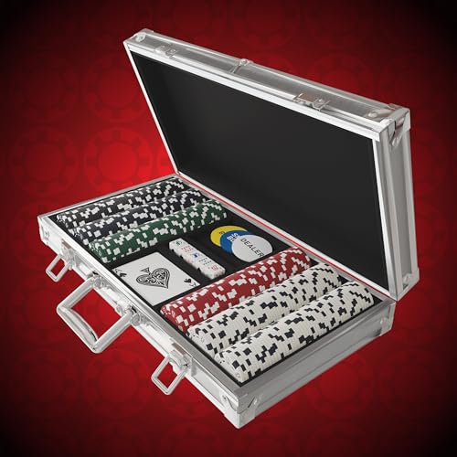 Goliath – POKER-SET 300 CHIPS, Aluminiumbox mit Kartenspiel, 300 Pokerchips und 5 Würfeln, Brettspiel für Erwachsene und Kinder ab 6 Jahren, 2 bis 10 Spieler – Bild 8