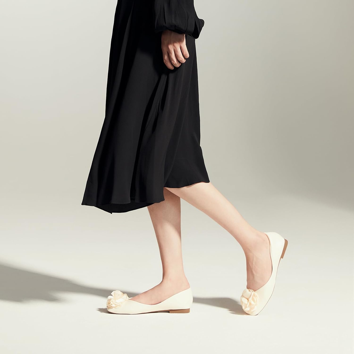 C.Paravano Ballet Flats for Women | Women's Floral Flat Shoes | Square Toe Flats | Slip On Pink Dress Shoes for Wedding, Office Work, Casual (Size 9.5,Pink) - Image 3