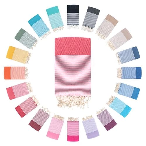 Darido Handmade Honeycomb Fouta Hammam Towel - XXL Sauna, Bath, & Beach Towel 100 x 200 cm - 100% Cotton - Lightweight, Soft & Absorbent - Multiuse & practical