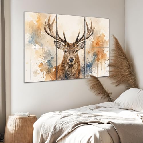 Paneles acústicos decorativos 6 unidades LAMOONHOME 72"x48" con diseño de ciervo Majestic Deer absorben sonido y son autoadhesivos miniatura 6