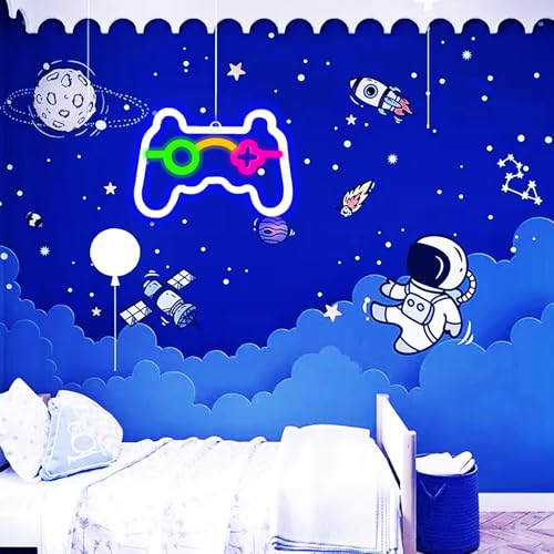 Image of Game Neon Sign, USB Cable Operated Gamer Neon Light for Man Cave Bar Gaming Sign for Boys Kids Room Decor