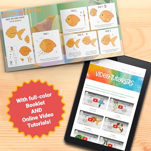 Craftorama Sewing Kit for Kids, Fun and Educational Pets Craft Set for Boys and Girls Age 7-12, Sew Your Own Felt Animals Craft Kit for Beginners, 165 Piece Set - Image 5