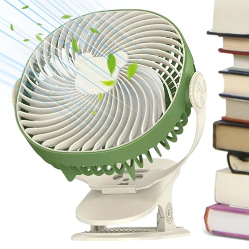 Rrlihjgu Ventilador con clip, clip ventilador - Ventilador de clipes portátiles para la cama | Iluminación ambiental recargable USB, 5 velocidades de dispositivos de refrigeración de refrigeración