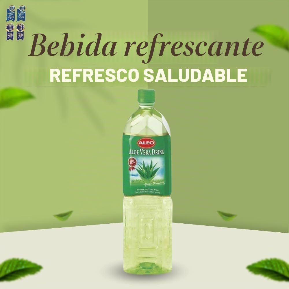 ALEO 1.5L Original Aloe Vera Drink - Natural, No Preservatives, No Artificial Colors Superior Taste Award 2025