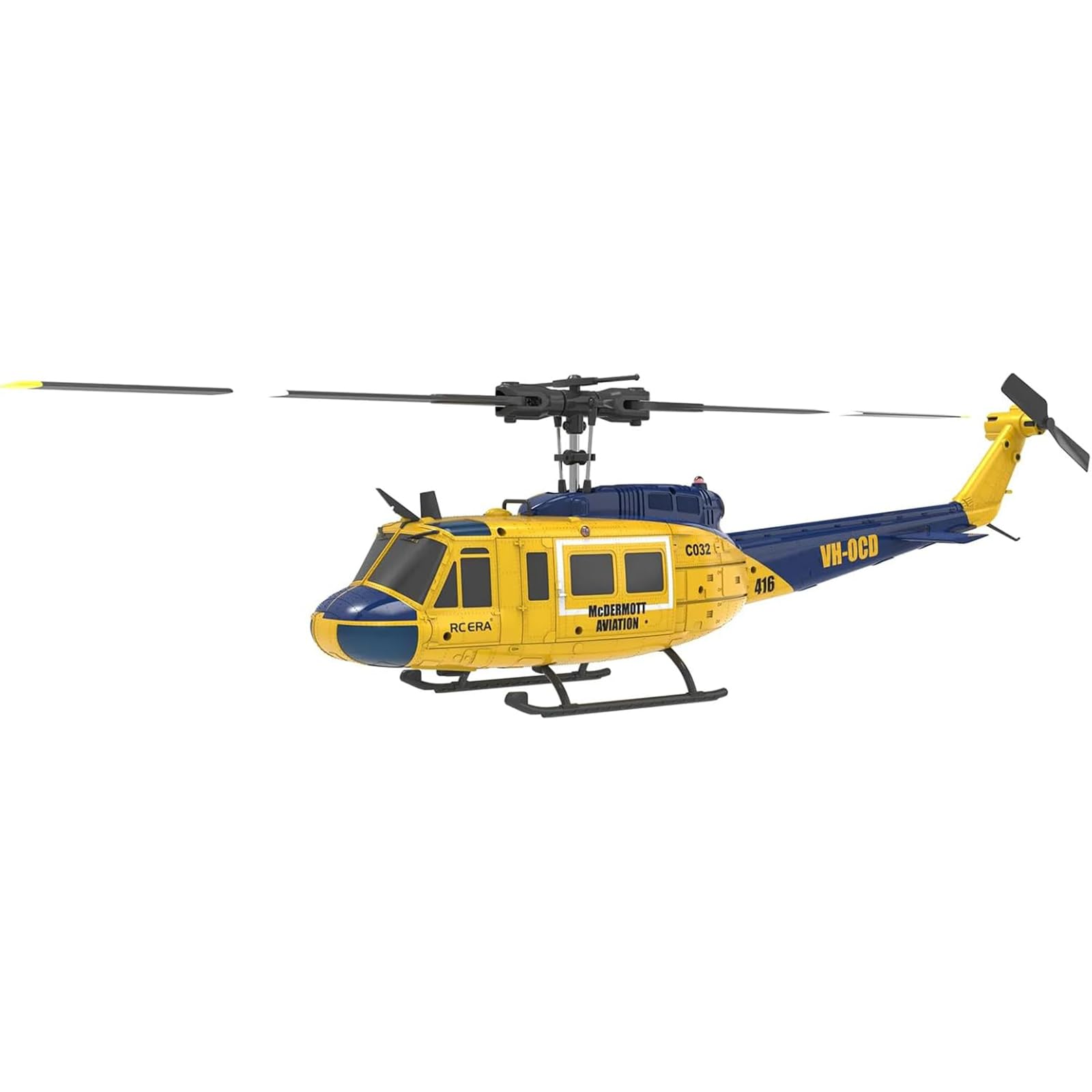 Generico Elicottero RC C032 RC, UH-1 1/48 6CH RC Elicottero Militare con stabilizzazione giroscopica e Sistema di Posizionamento Intelligente per Appassionati e Aldult - RTF