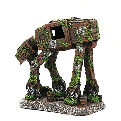 DOHAOOE Fish Tank Decoration Robot Dog All Terrain Scout Transport Shrimp House Hideout Decor Hiding Places for Freshwater and Saltwater Aquarium Accessories