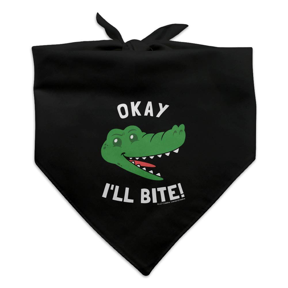 GRAPHICS & MORE Okay I'll Bite Crocodile Alligator Funny Humor Dog Pet Bandana