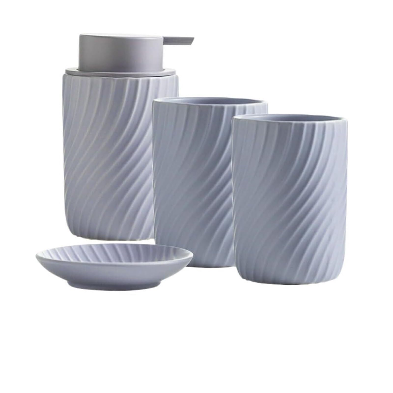 Set di accessori per il bagno 3-Piece Striped Includes 1 Aromatherapy Bottle/1 Cup Liquid Soap Dispenser Or Arredamento per gli affittuari