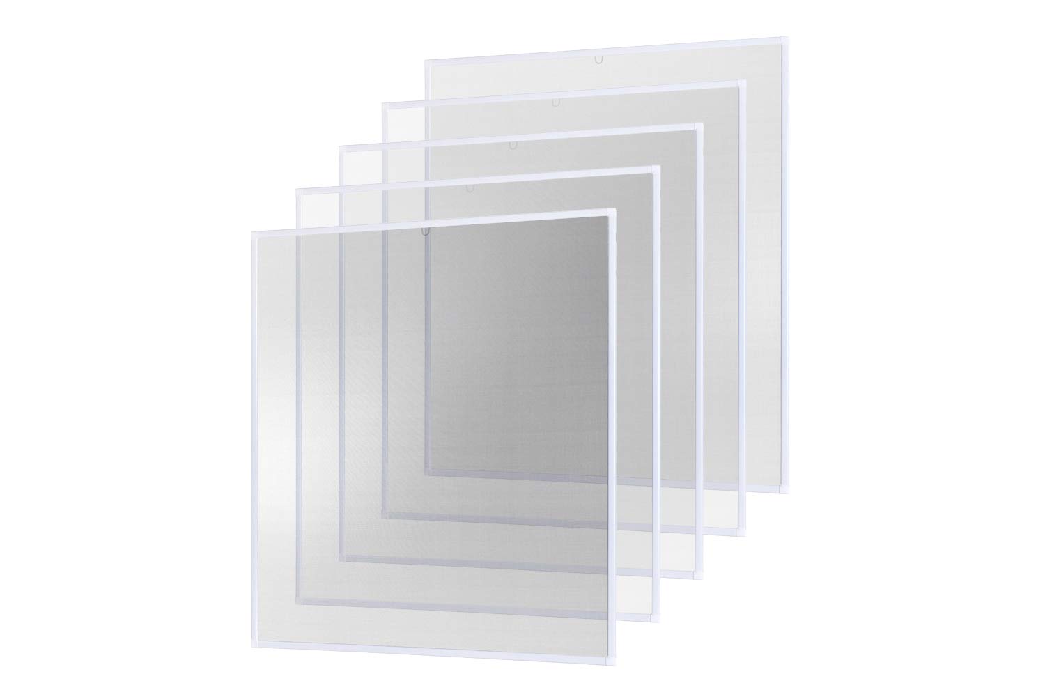 empasa Insektenschutz Fliegengitter Fenster Alurahmen Basic | Farbe: weiß, Größe:120 x 140 cm, 5er SET