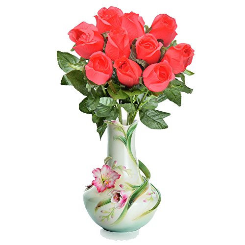 Atención del personal TechSmile Real Touch de rosas rojas a partir de ramos suite boda 10 piezas