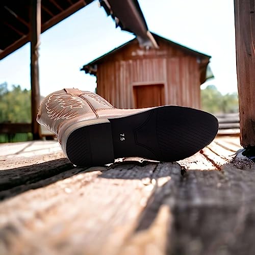 Jazamé Men's Western Cowboy Boots Ankle High Riding Botas por Hombre Tall Embroidered Classic Dress Boot4