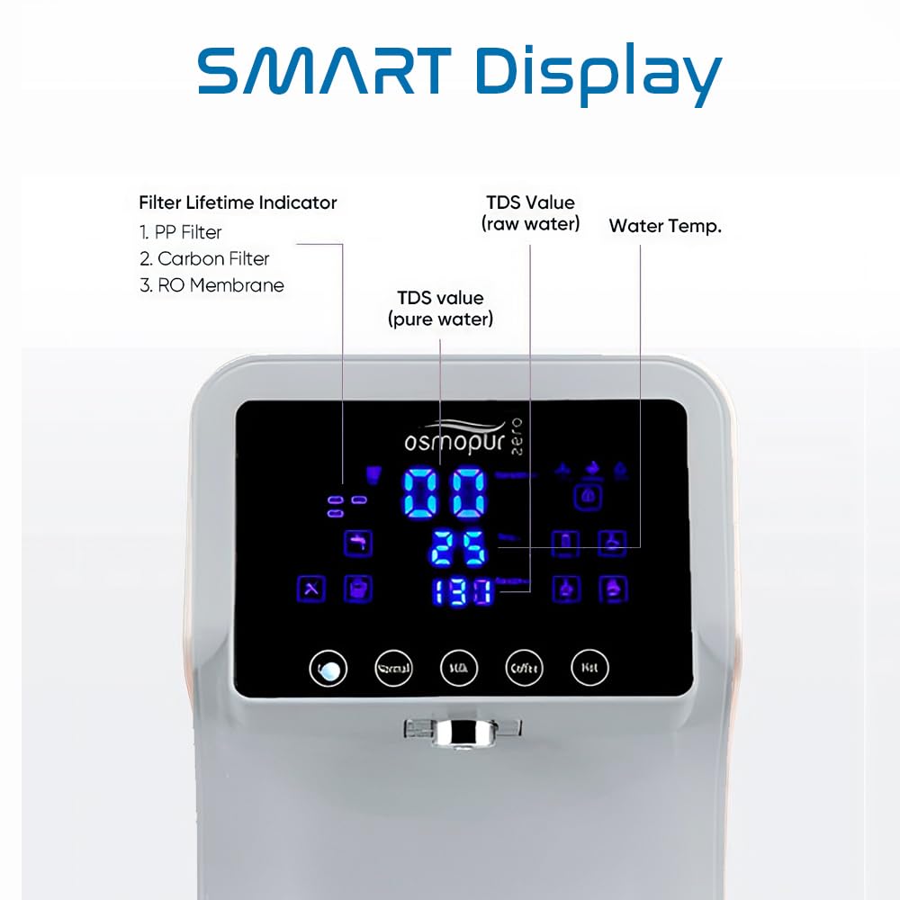 Osmopur Zero - Dispenser di acqua portatile con osmosi inversa, 4 temperature, senza installazione