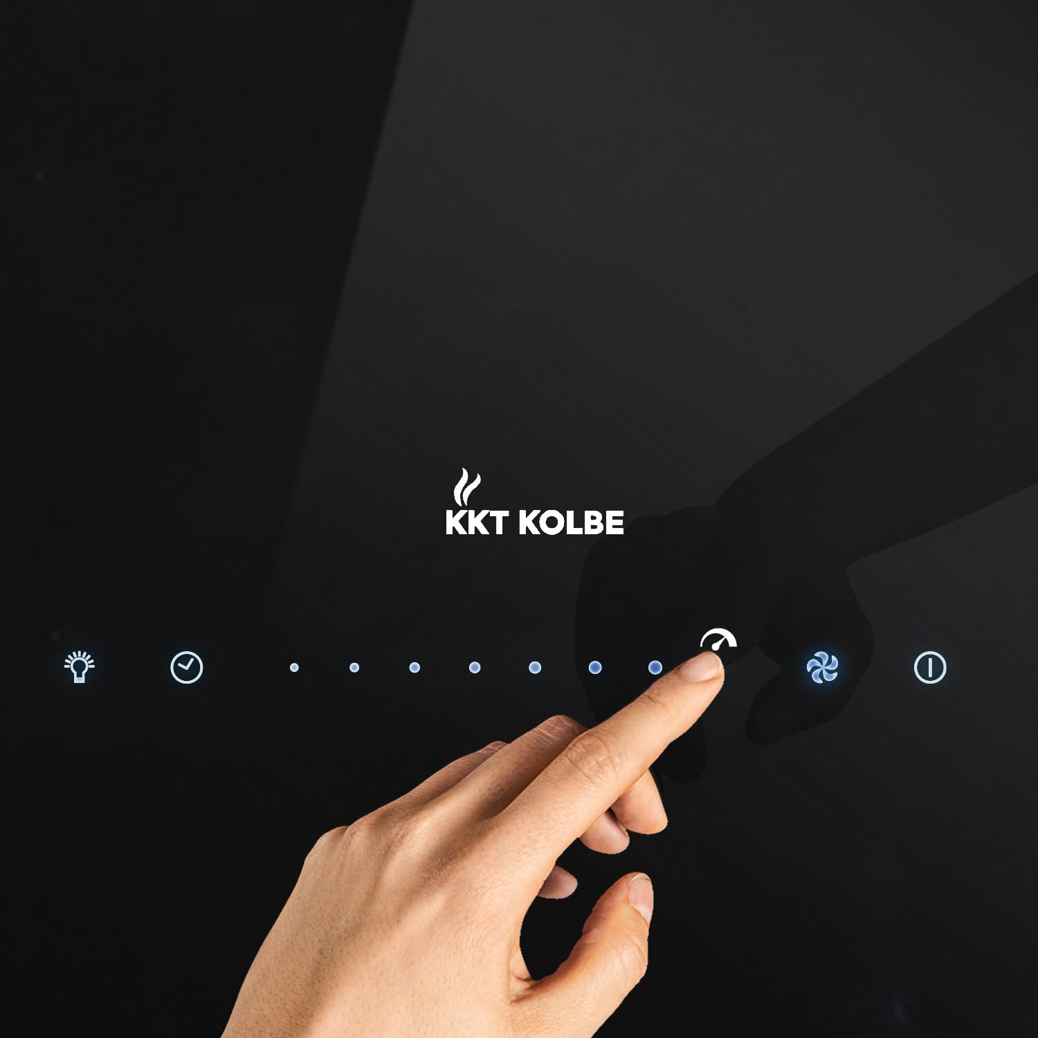 KKT KOLBE A+++ CUBE60FB - Cappa aspirante 60 cm, 684 cbm/h, 9 livelli | Smart WiFi App WiFi | Cappa isola sospesa | Montaggio a soffitto | Nero | Vetro | Illuminazione a LED | Ricarica automatica