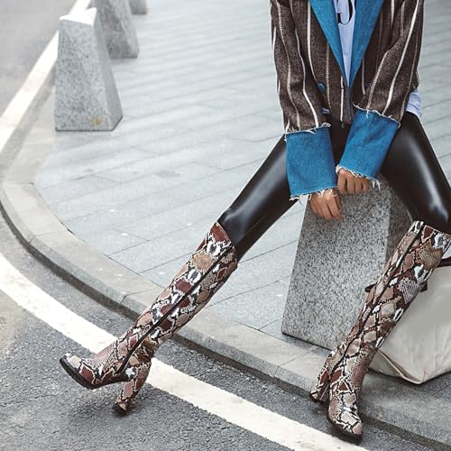 Bottes cavalières à boucle style rétro avec semelle épaisse chunky