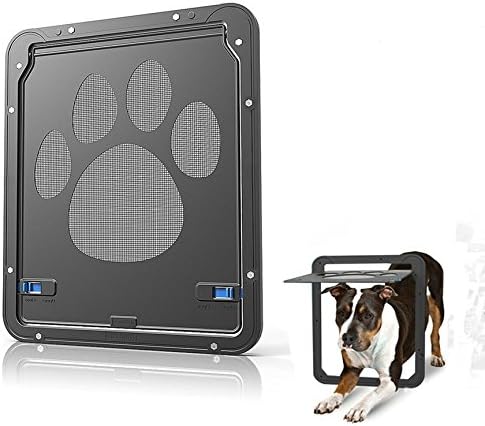 ABC Dog Door Screen Door, Pet Screen Door,Automatic Lock/Lockable,Black (Single Large)