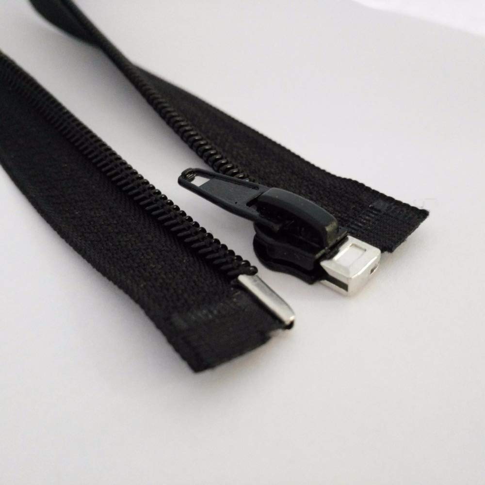 Cremallera impermeable, Cremalleras invisibles de nailon, Sujetadores de cremallera de extremo cerrado de nailon fuerte, Cremallera duradera, 10 piezas Negro 15-180 cm Cremalleras de nailon de extremo
