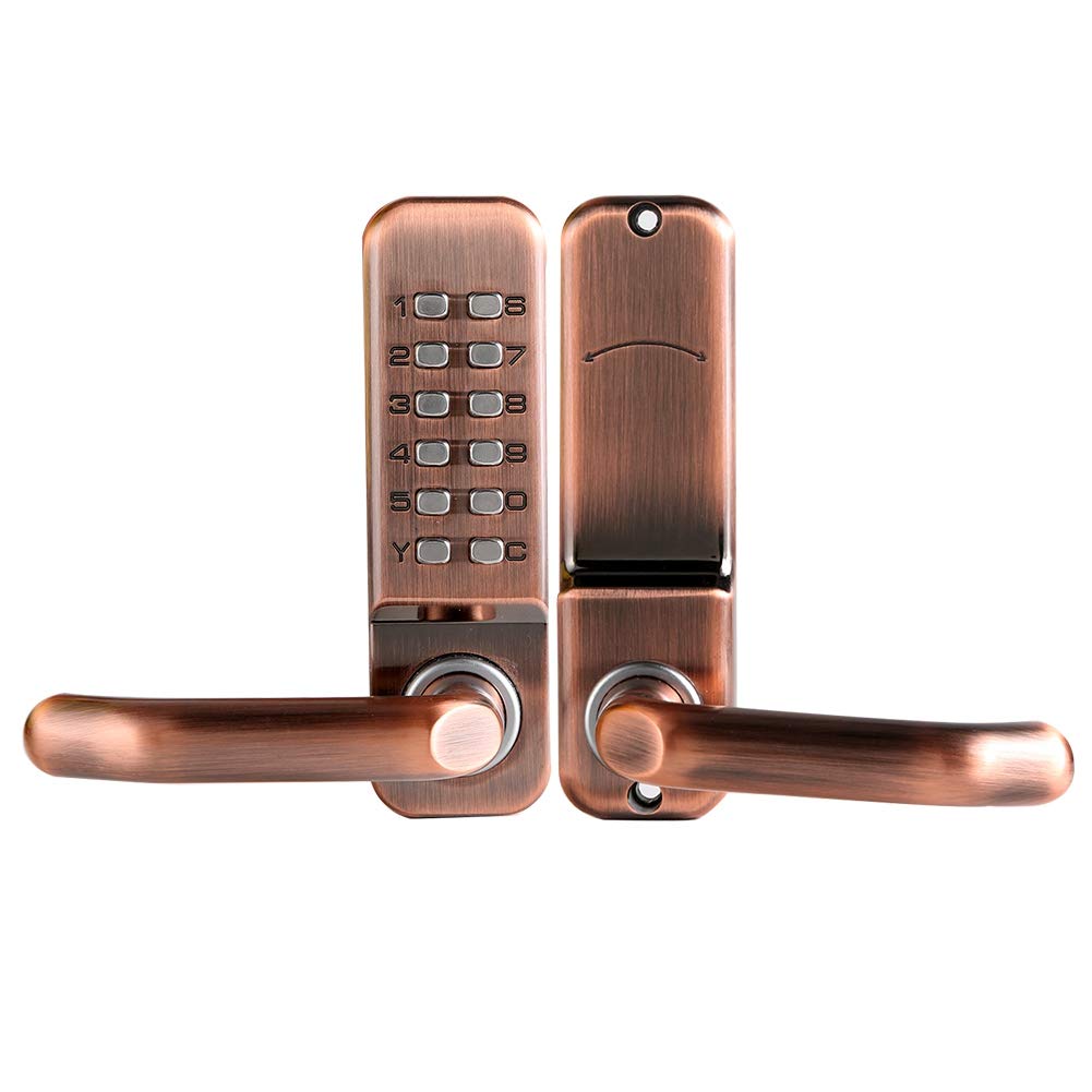 Hidyliu Cerradura de Puerta con Botón Digital, Cerradura de Contraseña Impermeable sin Llave para Armarios y Puertas con 11 Combinaciones de Aleación de Zinc