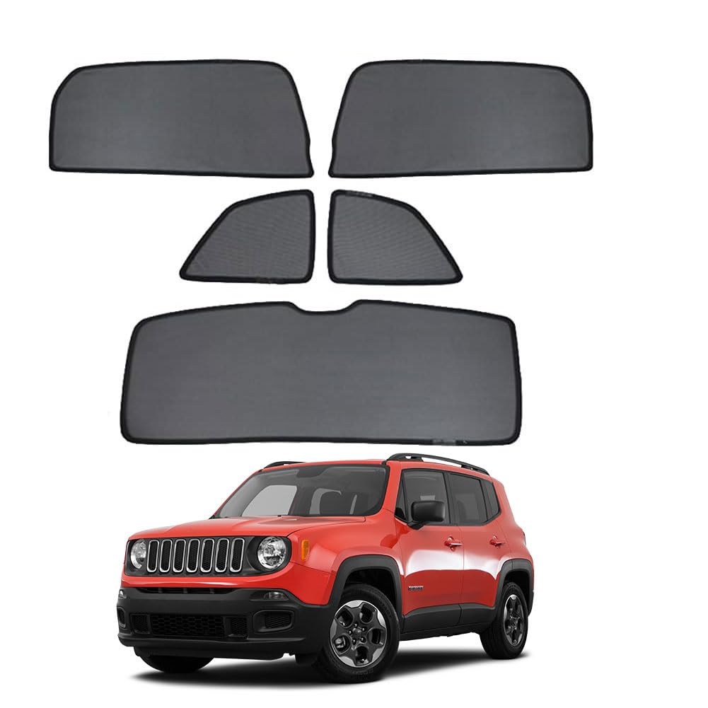 Tendine Parasole Auto Bambini Tenda Parasole Per Renegade 2015-2021 Protezione UV e Privacy Tende Magnetica Finestrini Laterali Posteriore Accessori,5pcs