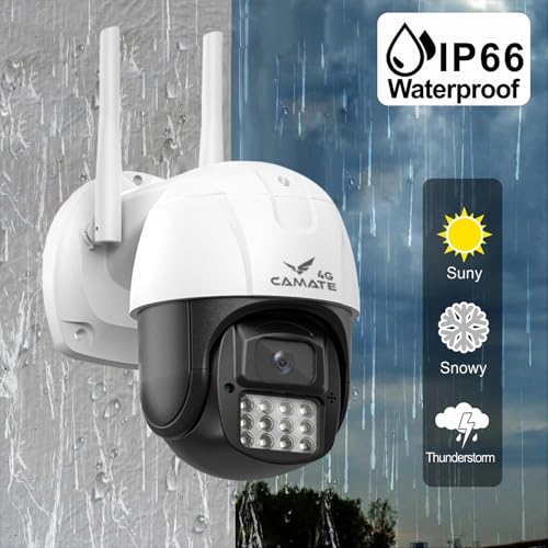 Camate Eclipse 4G Sim Based 3MP Wireless Outdoor Smart CCTV Camera, Pan & Tilt, Two-Way Talk, Coloured Night Vision, Motion Detection & Tracking, Alarm, Upto 256GB Micro SD Support 8 517r8jucJSL