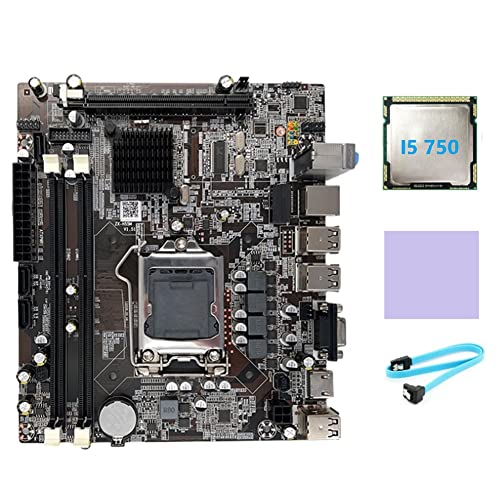 Zwfjcmsa H55 DDR3 Moderkort för I3/I5 CPU med SATA-kabel och dyna