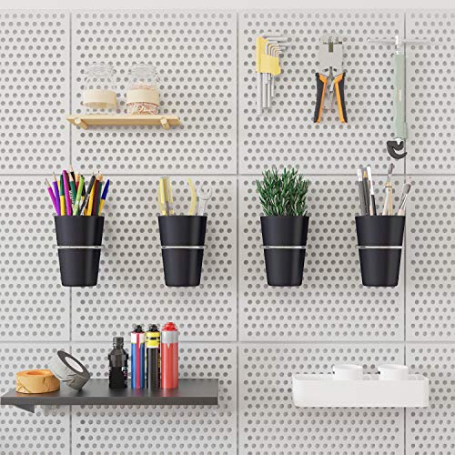 Kuhome 6 Sets Pegboard Hooks With Pegboard Cups, Ring Style Pegboard Bins With Rings, Pegboard Cup Holder Accessories For Organizing Storage (Black) #TOP5