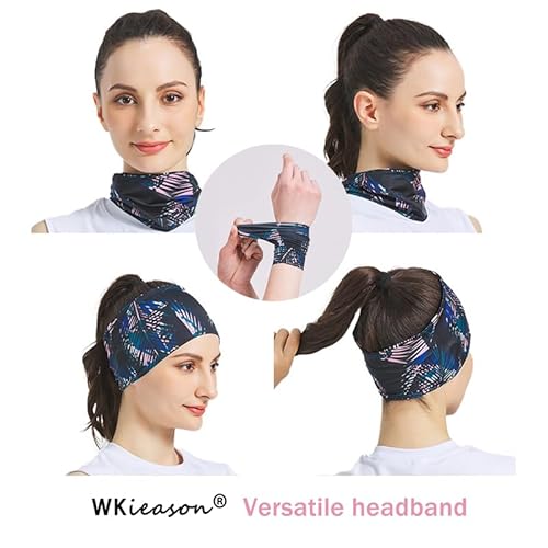 WK IEASON 2 Stück Sport Stirnband für Männer und Frauen, elastisches, breites Stirnband für Laufen, Radfahren, Yoga, dominieren Sie Ihren Wettbewerb - Performance Stretch & Feuchtigkeitstransport