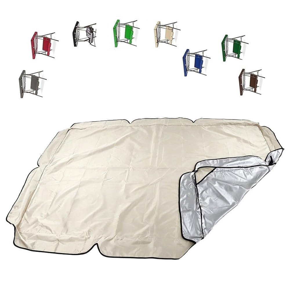 RTVGNSZSJL 75x47in 77x49in 82x57in Porch Swing Canopy Replacement Cover Patio Hammock Swing Top Cover Waterproof Replacement Canopy For Outdoor Garden(Beige,82x57in-210x145cm)
