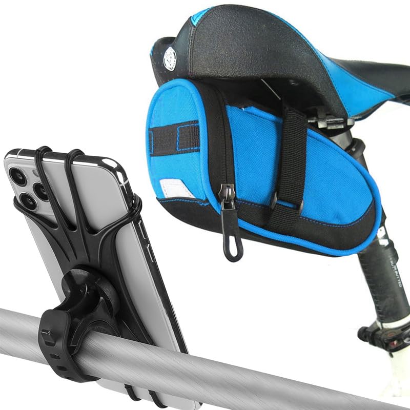 Kraptick Waterproof Tail Bicycle Bag with 360* Degree Rotatable Mobile Phone Holder - Bike seat Bag, Cycle Storage Pouch, and Mobile Phone Mount with Adjustable Straps for Bicycles (Blue) (B0CKLPYVHD) Amazon Price History, Amazon Price Tracker