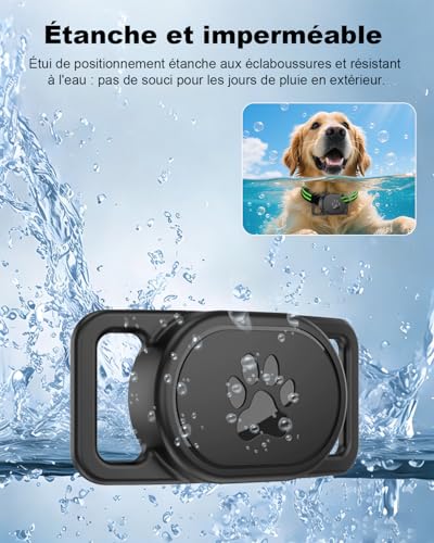 Lot de 2 Étuis pour Xiaomi Smart tag Tracker – Powfix Support Silicone pour Collier Chien et Chat – Protection Antichoc Résistante à l'eau – pour Bagages et Sacs – Noir – vue 4