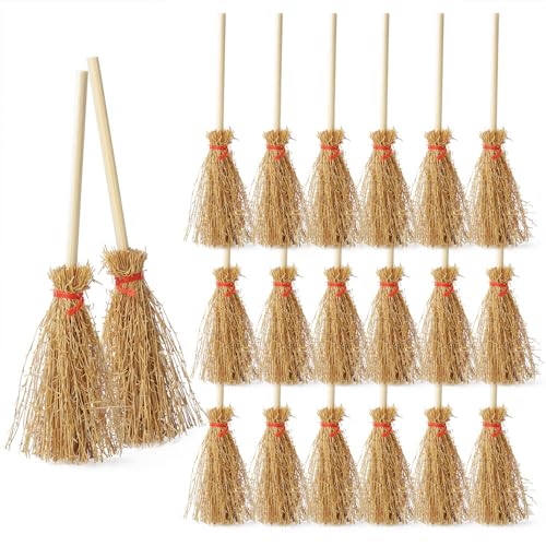 Odoria Maison de Poupée Balai Miniature - 1/12 Échelle Balai de Sorcière Paille pour Rustique...