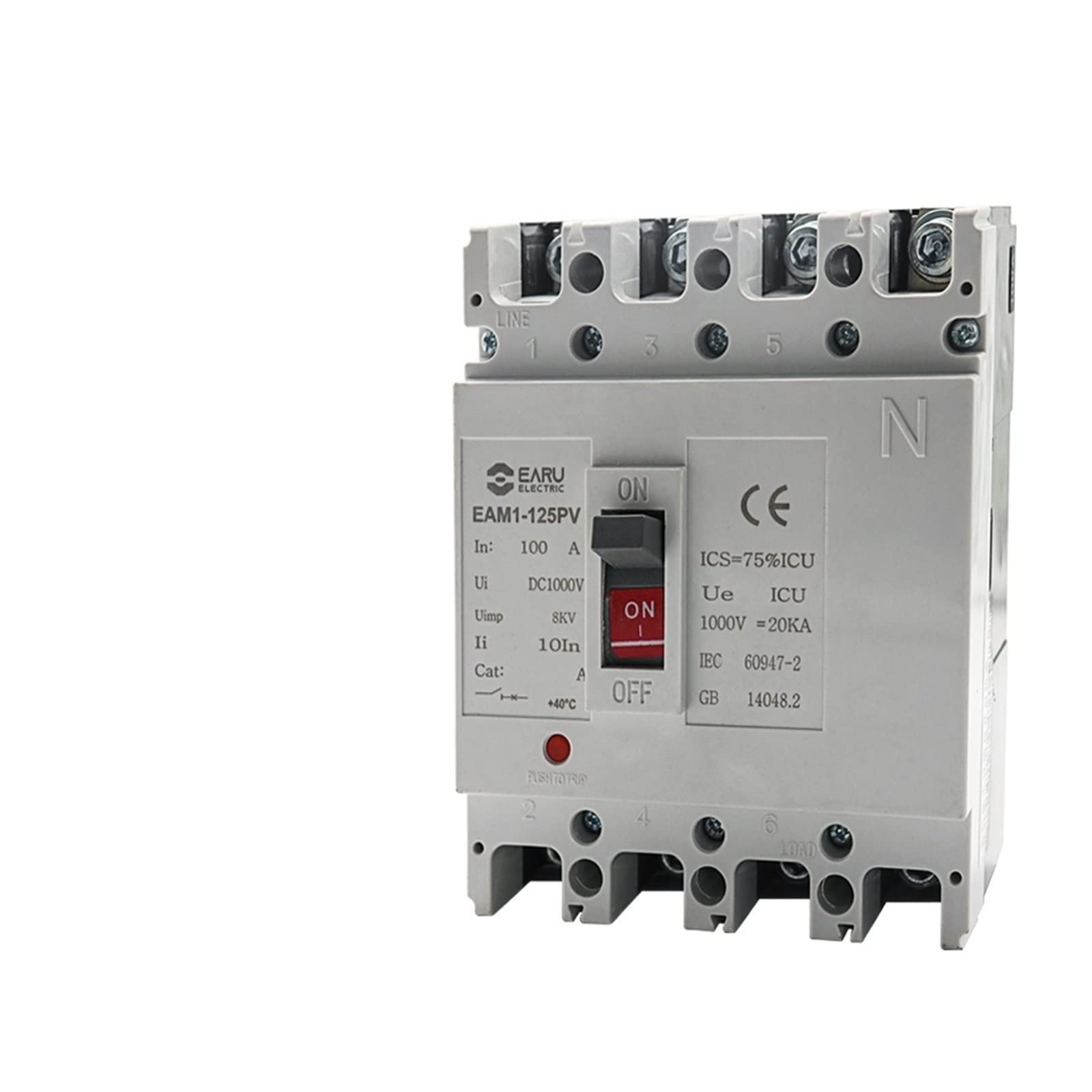 YFHGULBTK 4P DC1000V 63-1250A DC Solar Molded Case Circuit Breaker MCCB Overload Protection Switch Protector for Photovoltaic PV(800a)