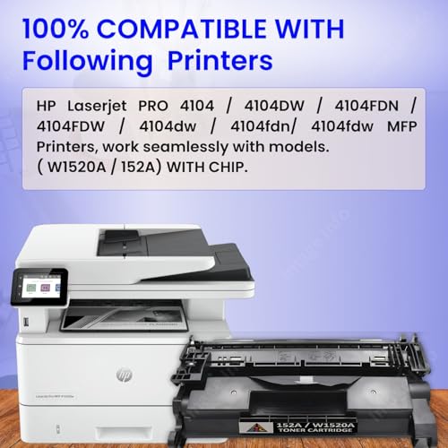 Image of ImageInfo W1520A /152A Compatible Toner Cartridge for HP LaserJet Pro MFP 4104dw /4104fdw /4104fdn /4104 Printer With Chip