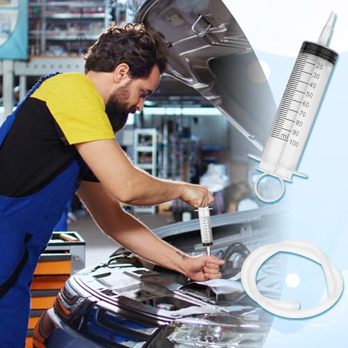 Qianyu Brake Bleed Kit Fluid Bleeder Pressure Motorcycle Hydraulic Disc Clutches Oil Bleeding Extractor Reverse Bleeder Tool 100ml Syringe 50cm/19.69Inch Hose Universal Motorbike Scooter Maintenance - Thumbnail 6