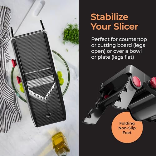 Mueller Austria Mandoline Slicer for Kitchen, Adjustable Vegetable Chopper, Fruit, Cheese Grater, Potato Chips Slicer - Black - Thumbnail 7