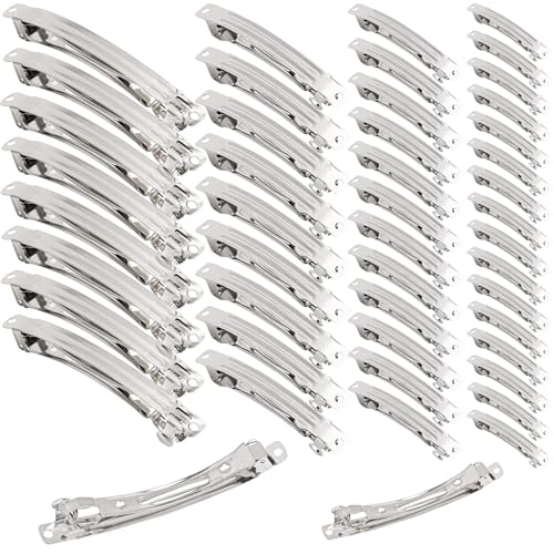 Pasadores franceses en blanco y horquillas plateadas de 4 tamaños para clips de pelo DIY, 100x