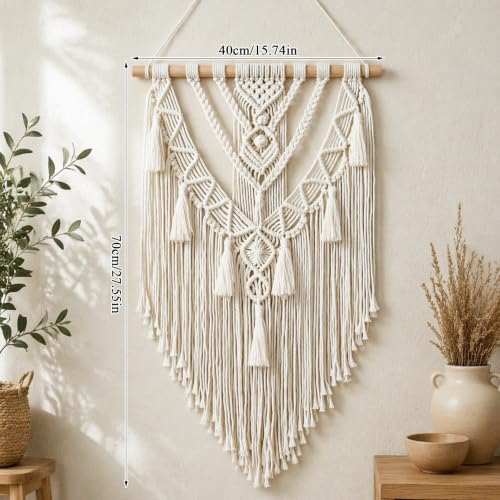 Decoración de pared de estilo bohemio con macramé de algodón 2