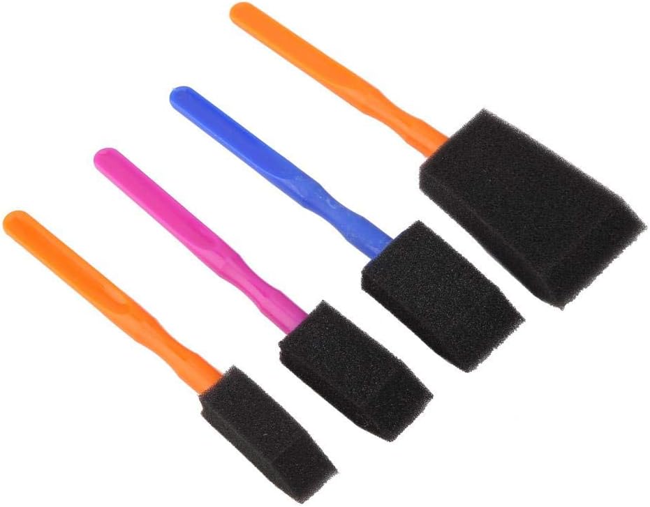 4 Pcs Foam Paint Brush Plastic Handle Mini Kids Painting Tools Lightweight Washable Great for Art, Varnishes, Stains, Crafts : Arts, Crafts & Sewing