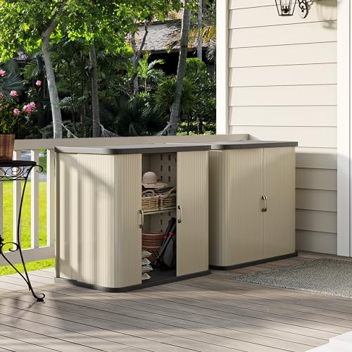 73 Gallon Large Outdoor Storage w/Shelf, Heavy