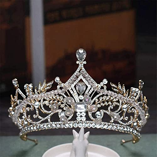 Corona de boda rosa y tiaras de cristales para peinados de novia y mujer 7