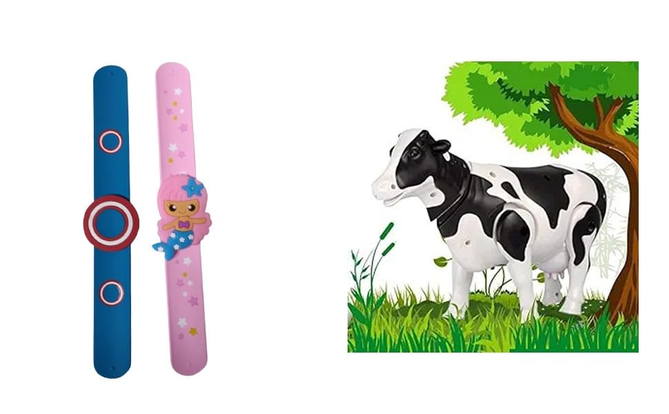 Image of Musical Walking Cow Toy with Light and Sound Effects, Battery Operated with Slap Band, Gift for Brother Sister
