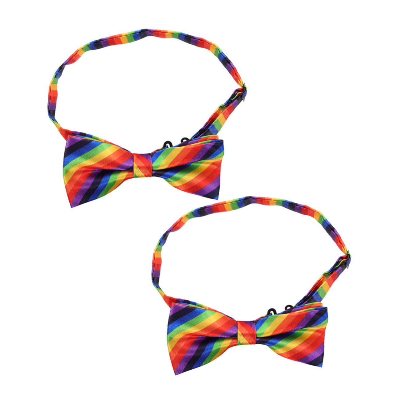 Ipetboom 2pcs Rainbow Striped Bow Tie Unisex Festival for Parties Parades Cosplay Vibrant Decorative Accessories for Men and Women