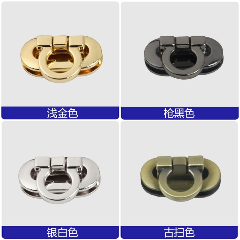 Zamek torebki, Zapięcie typu Twist Turn Lock, aluminiowe zapięcie Tuck 30x15 mm Opakowanie 5 lub 10 sztuk wielokolorowe(Silver,30 * 15MM 10pcs)