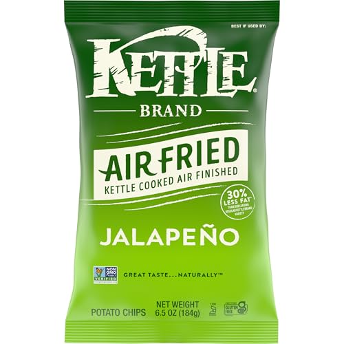 Kettle Brand Potato Chips, Air Fried Jalapeño Kettle Chips, 6.5 Oz Bag
