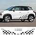 NUICHWA Autocollants de décoration de carrosserie des Deux côtés de la Voiture décalcomanies en Vinyle de Style Sport en Treillis, pour Accessoires Auto Citroen C3 Aircross