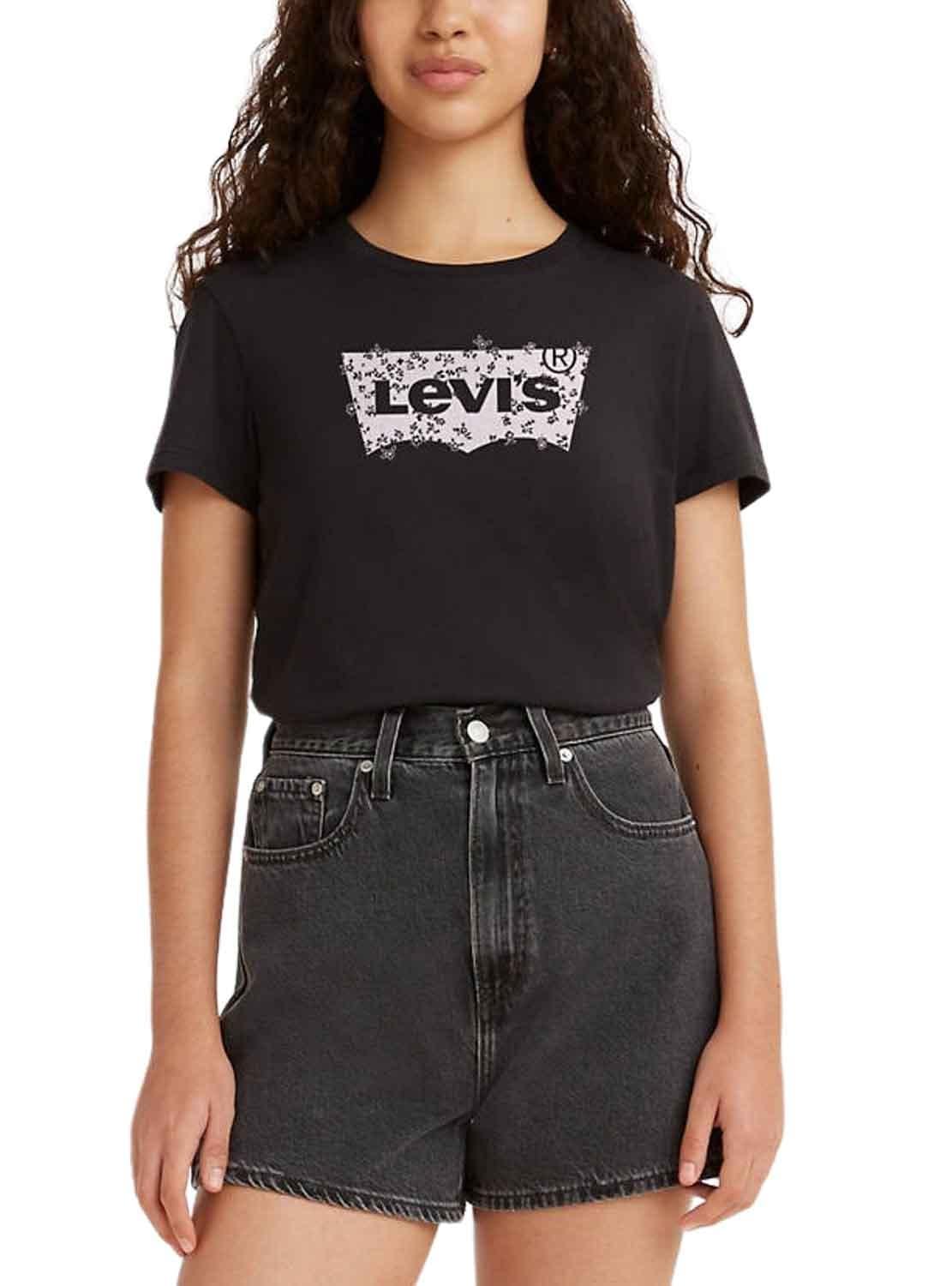 Levi's The tee Camiseta, BW Mara Floral Fill, L Mujer
