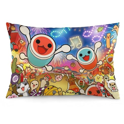 枕カバー 太鼓の?人 まくらカバー ピローケース 座布団カバー クッションカバー 部屋飾り 着脱簡単 ファスナー式 洗える 40x60cm